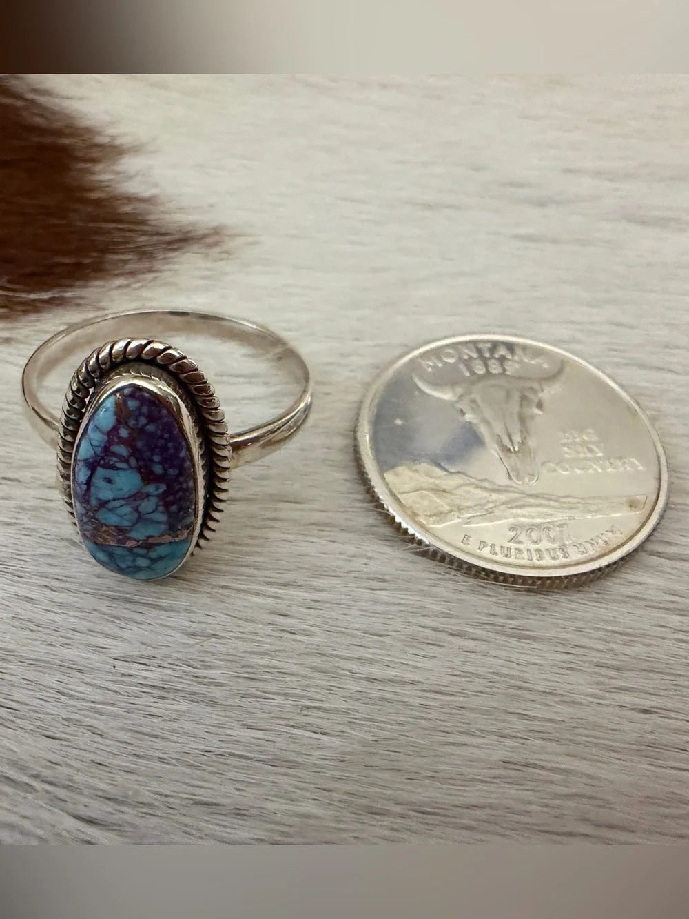 ❤️ Purple Mojave Dahlia Kingman Turquoise Sterling Silver Unisex Sz 9.75 Ring